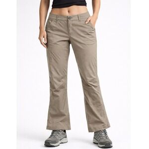 Prana Halle II Hiking Pants Women 12 Sandbar Khaki ReZion Roll-Up Hiking Outdoor